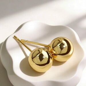 Classic Gold Sphere Stud Earrings for Women